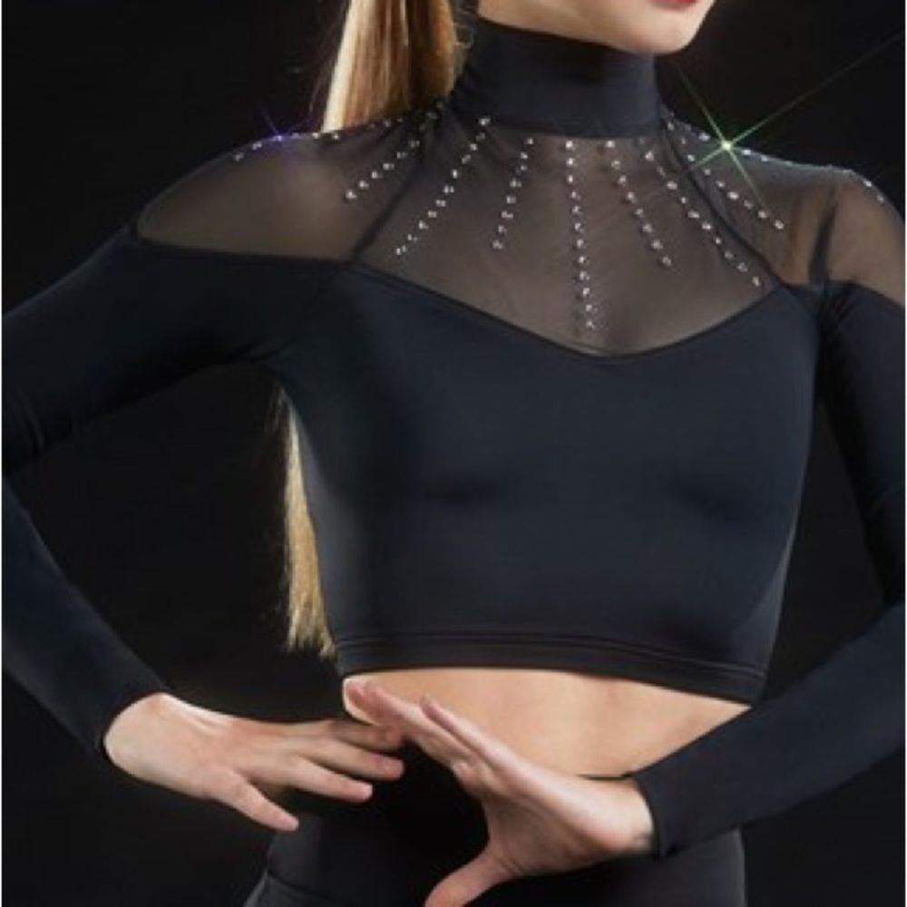 Weissman Ivy Sky dance black Crystal Mesh Crop Top
Long sleeve MT11572 child LC